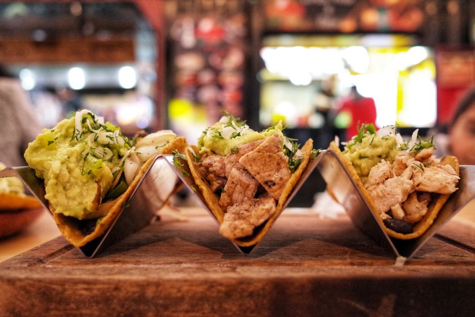 Assorted tacos presented on a plate