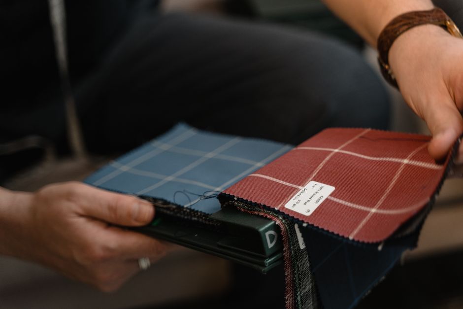 Clothing fabric swatches and materials for selection