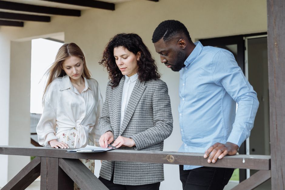 Investment team reviewing a real estate portfolio