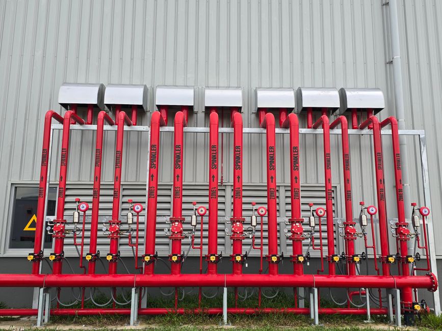 Fire alarm system in a commercial building