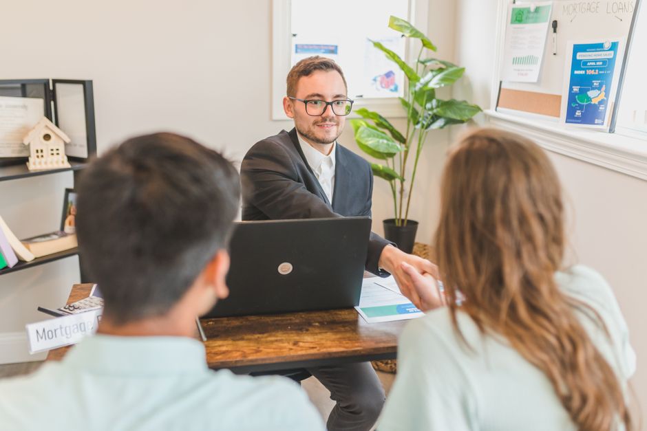 Professional mortgage consultation at an office