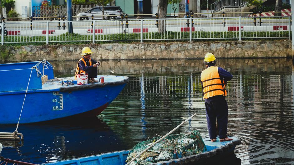 Environmental advocacy team at a local waterway