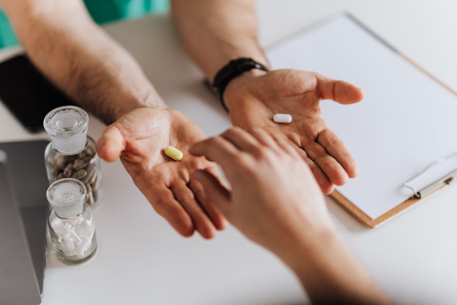 Pharmacist advising on medication safety