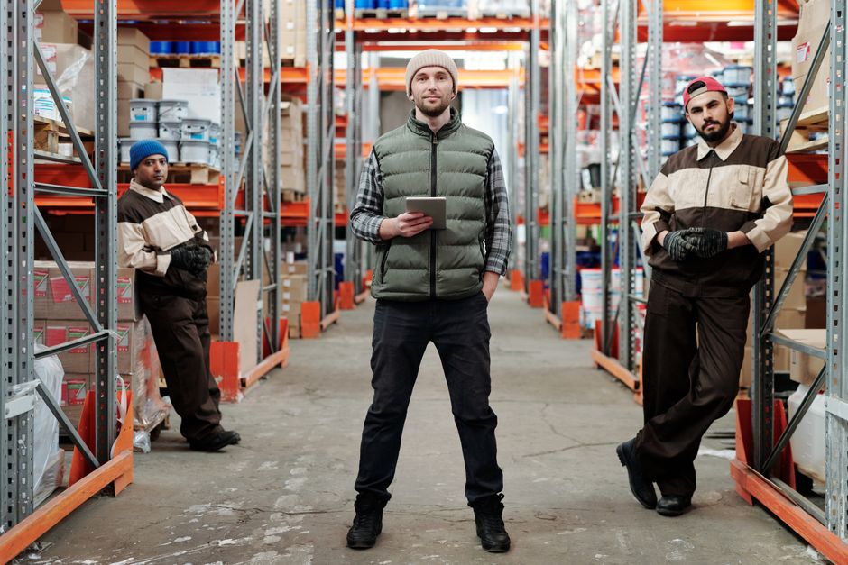 Team managing halal meat distribution logistics