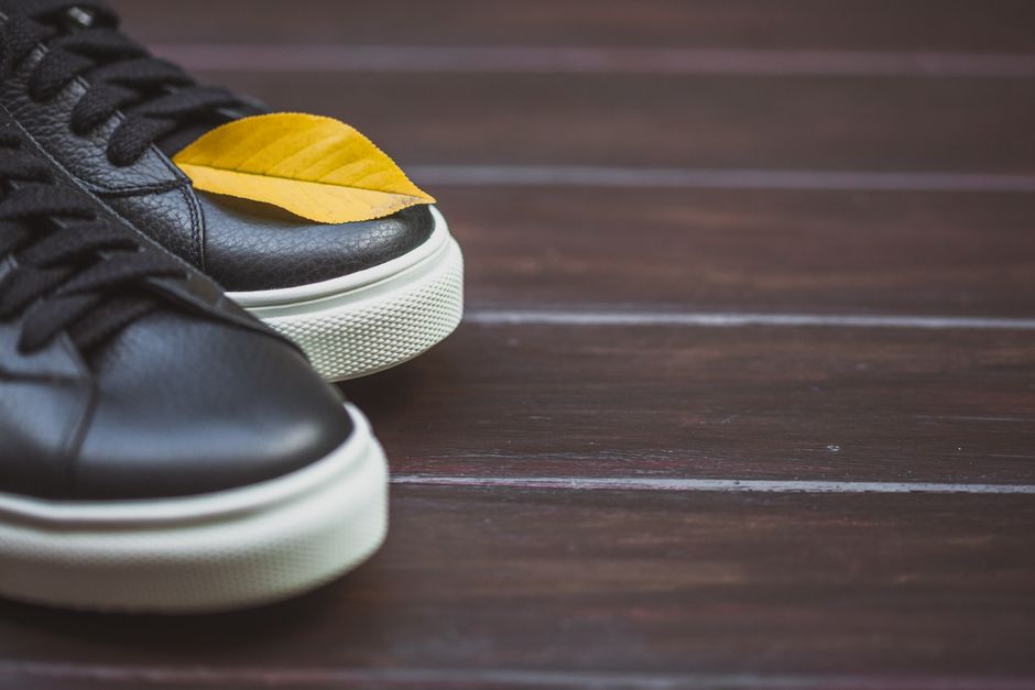 Hybrid leather sneakers with dress styling