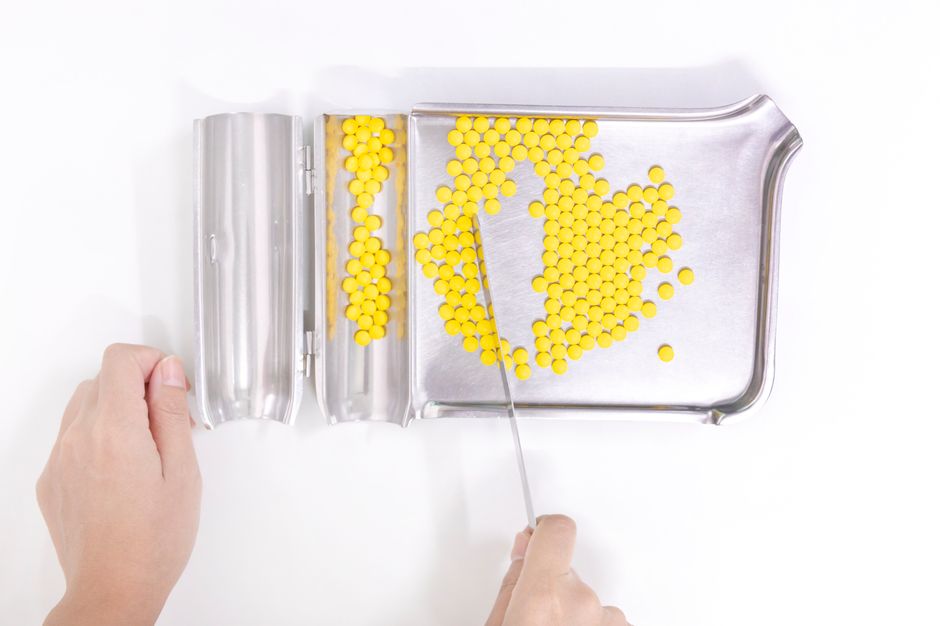 Pharmacist preparing prescription medication