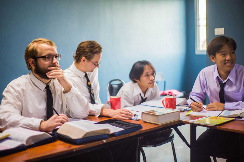 Seminary classroom focusing on Christian education
