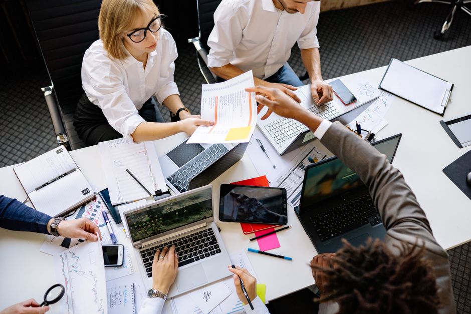 Illustrative photograph of technology planning with a laptop