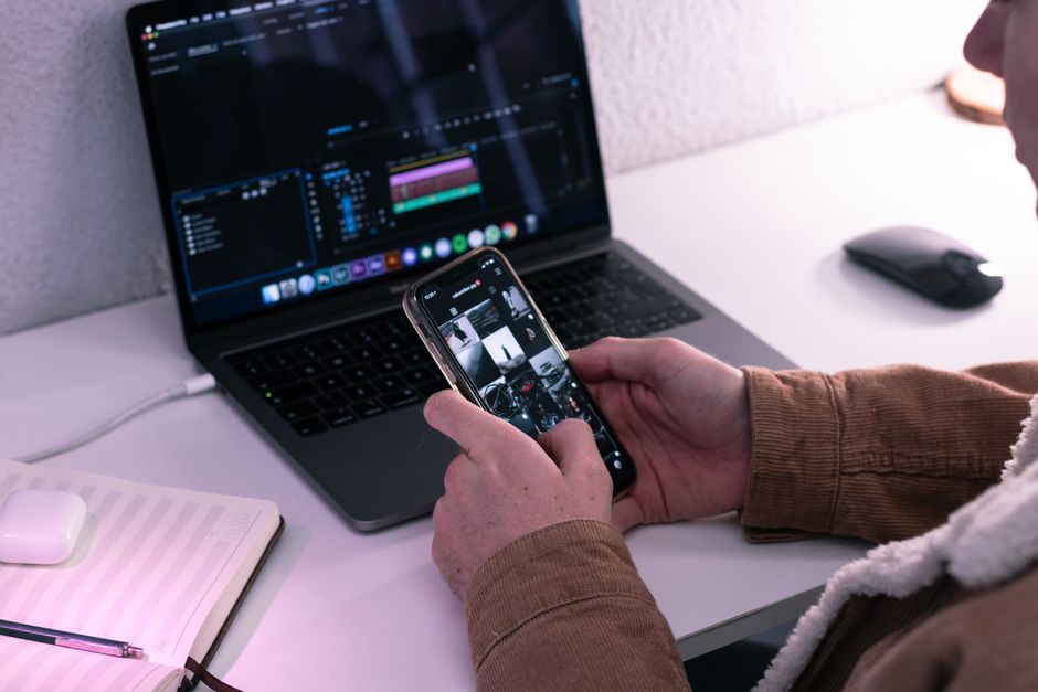 Developer coding an iPhone application