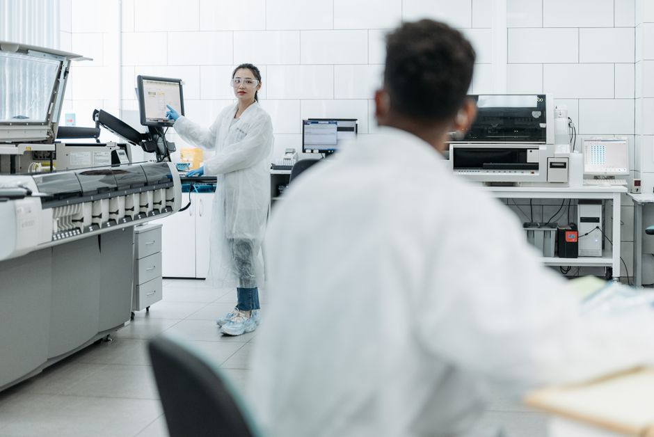 Researchers working on biomedical technology innovation