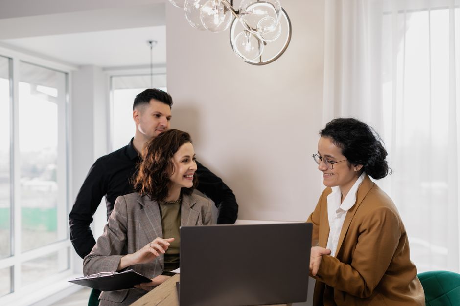 Real estate advisor consulting with investors
