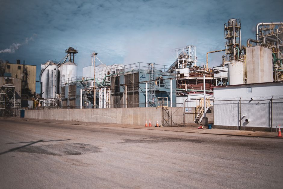 Exterior view of an industrial ethanol plant