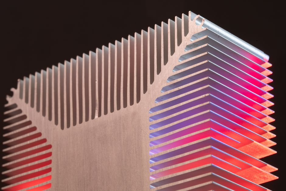 CNC machined heat sink used in cooling systems