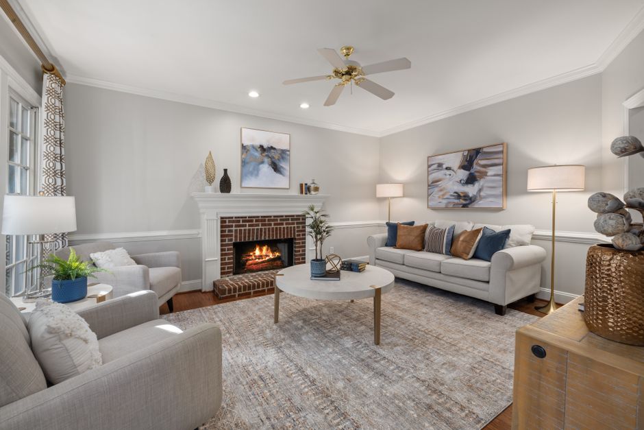 Living room with elegant home staging