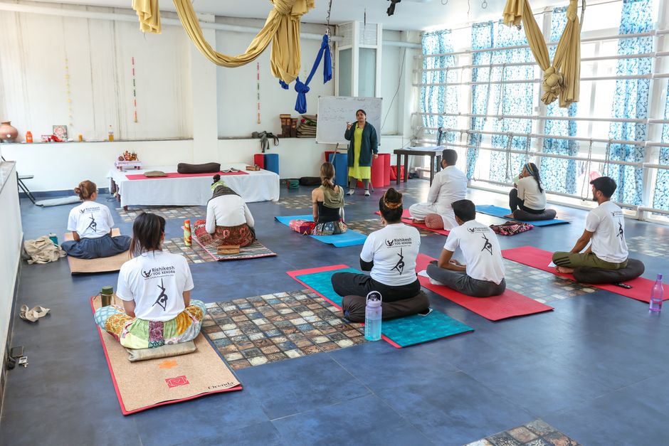 Community workshop involving group discussion and meditation