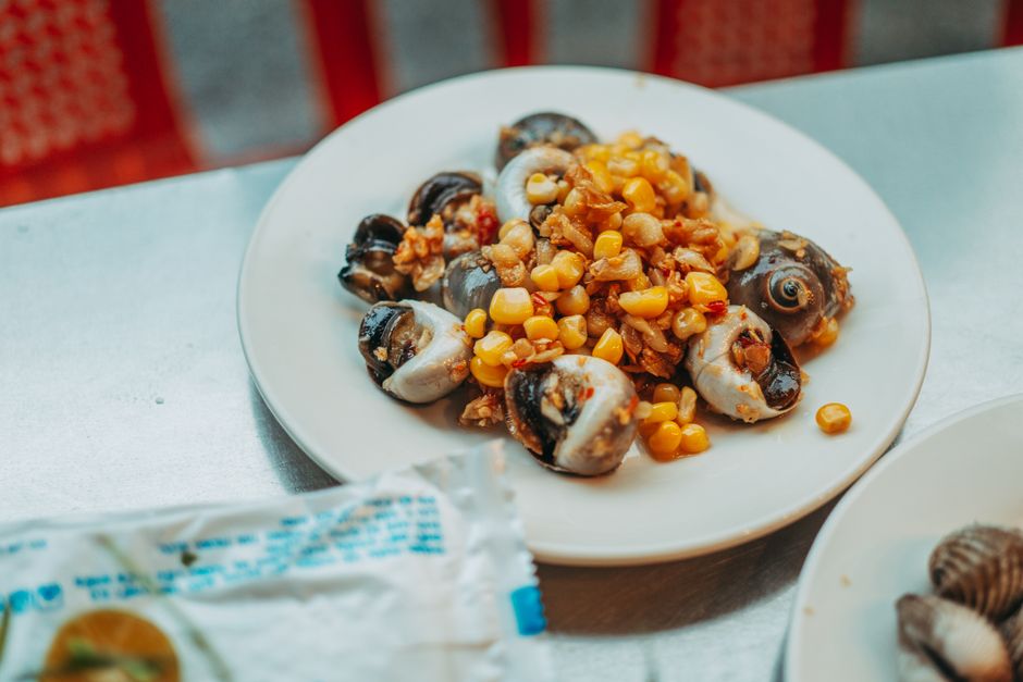 Escargots served as a traditional French starter