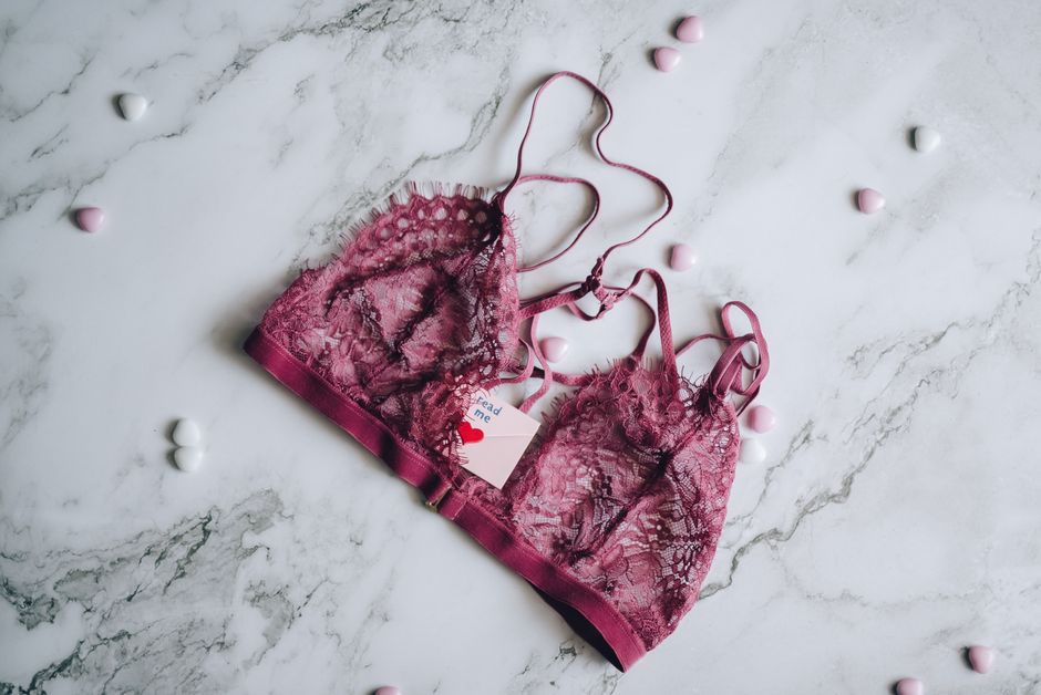 Elegant women's underwear neatly displayed with floral accents