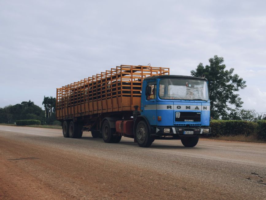 Logistics truck with freight cargo in transit