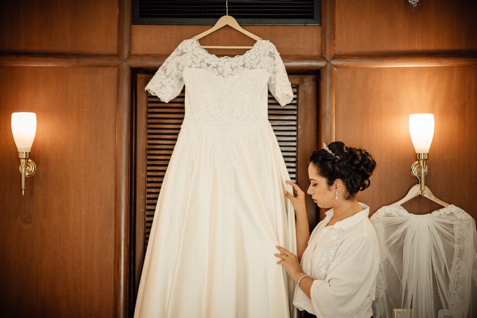 Elegant bridal preparation room with luxury details and makeup stations