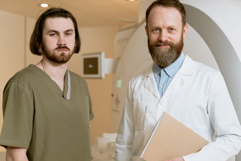 Radiologists collaborating in a modern diagnostic imaging center