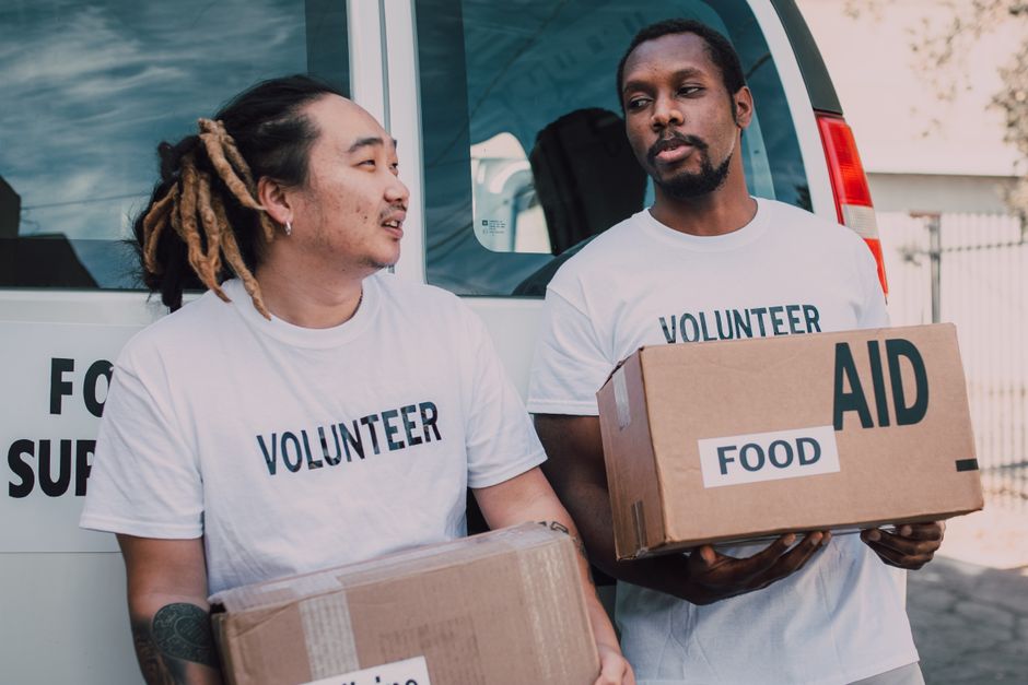 Volunteers supporting a church outreach mission in Africa.