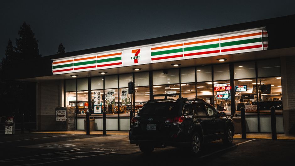 Exterior of a local grocery and liquor store in California