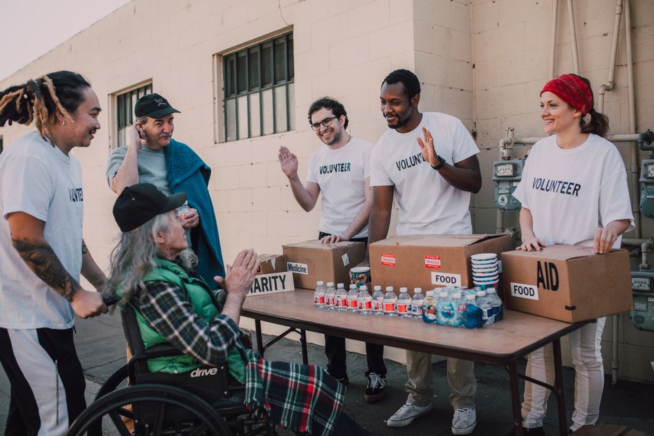 Residents participating in a community support program