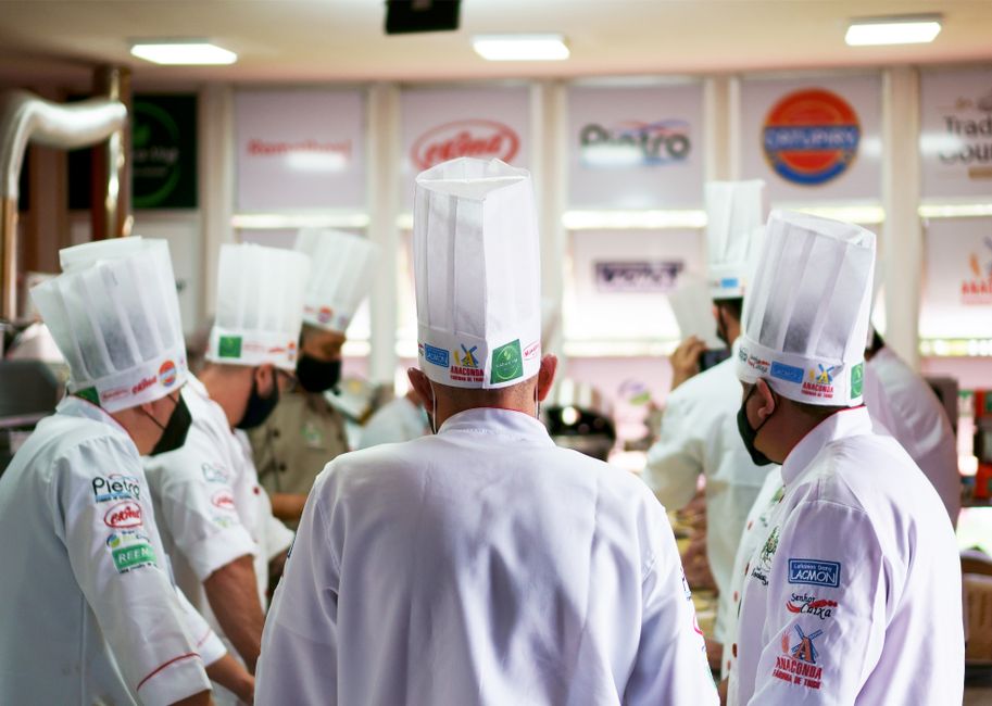 A team of restaurant managers discussing operations