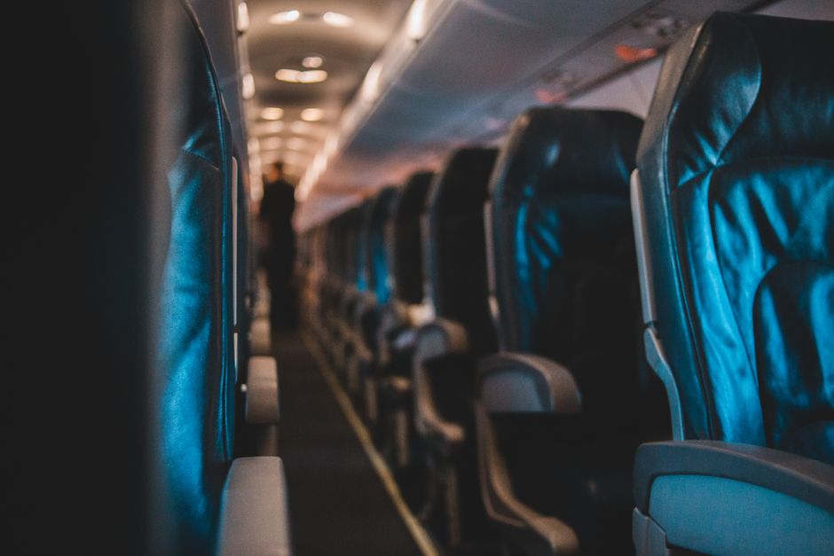 Luxury airplane cabin for business class travel