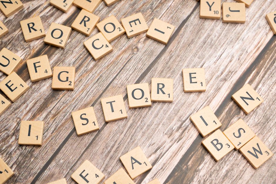 Board games arranged in a board game store