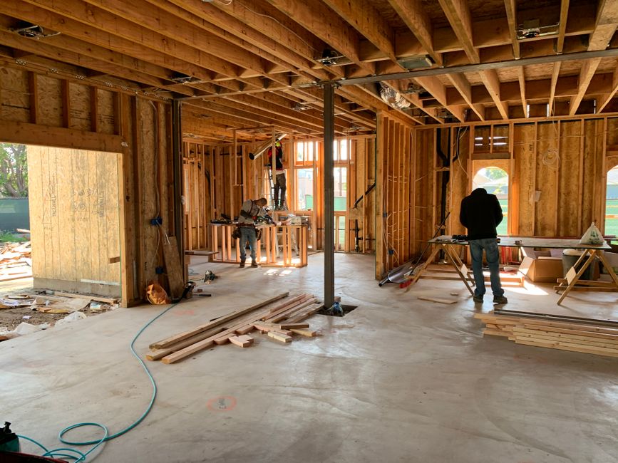 General contractors supervising a residential construction project