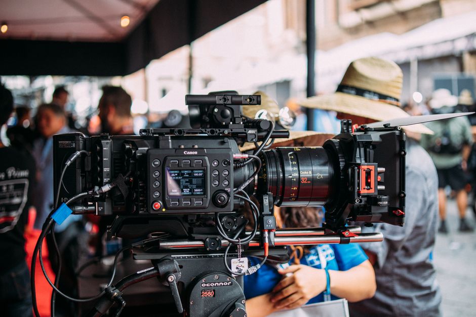 Advertising crew shooting a commercial for a global brand