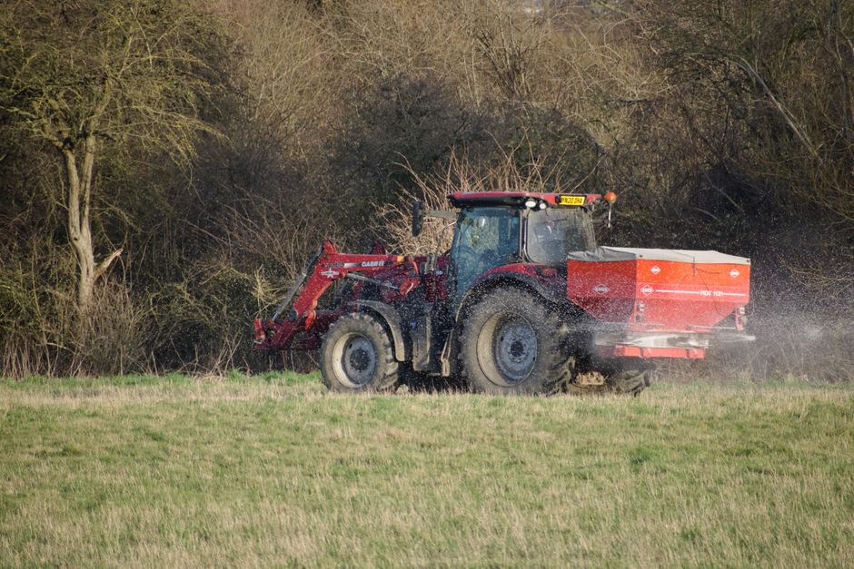 Close-up of tractor tines excavating the hardpan layer