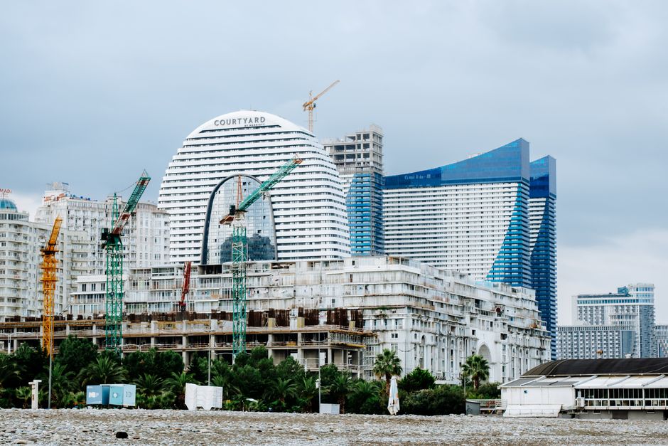 Construction site of a new luxury hotel development