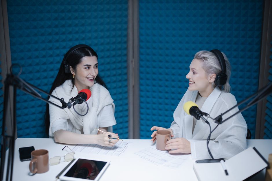 Women participating in a live panel discussion