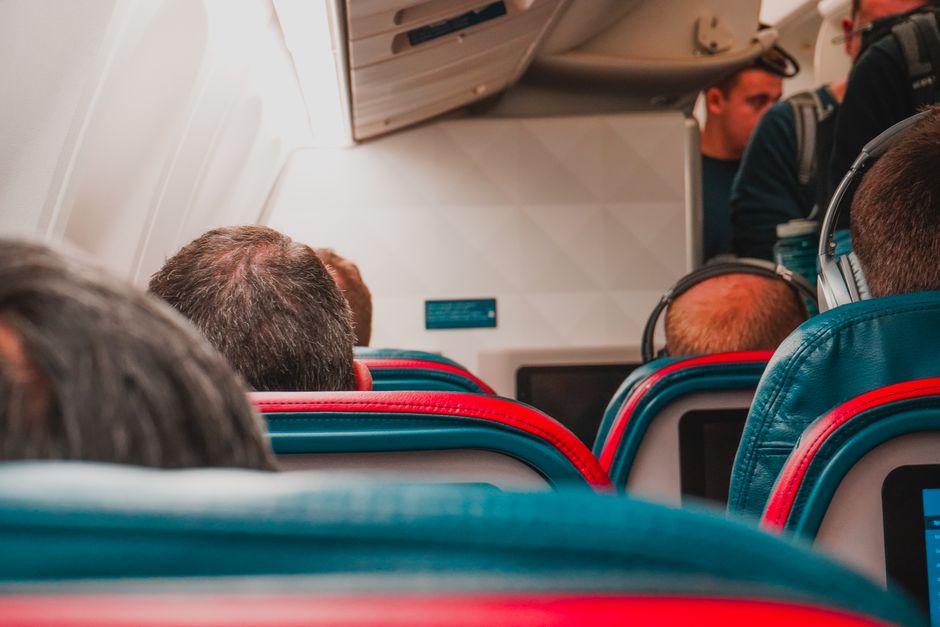 Luxurious First Class airline seat on an international flight