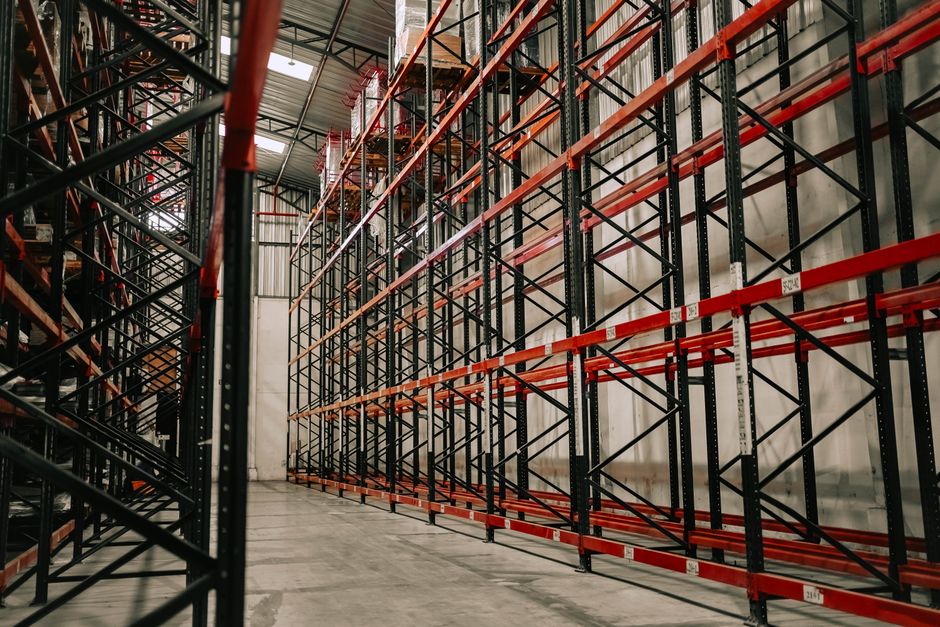 Warehouse with racking and inventory management