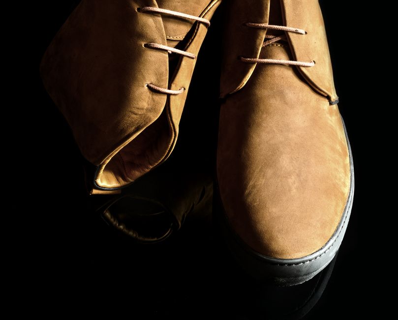 Classic premium leather boots closeup