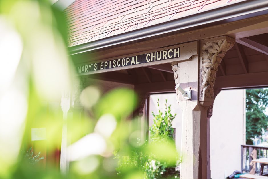 Exterior view of an Episcopal church engaged in community outreach