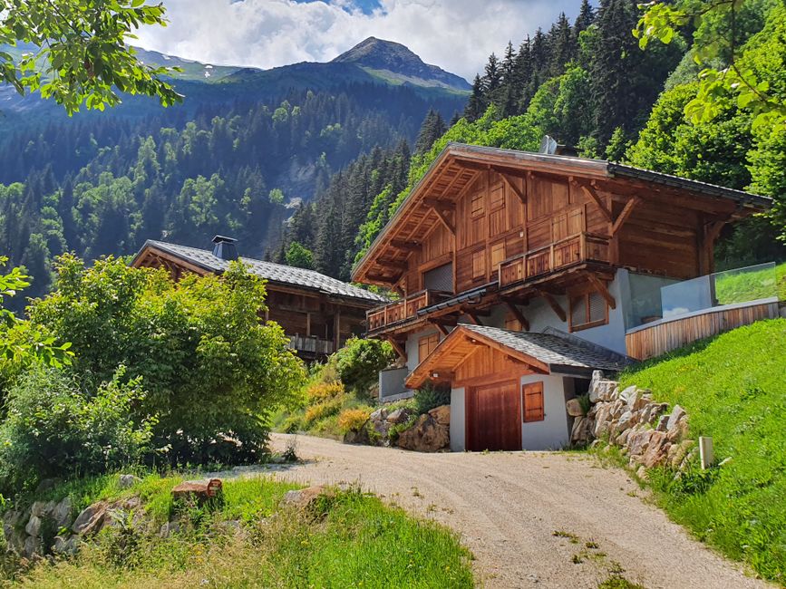 Residential building in the French Alps, ideal for property management illustration