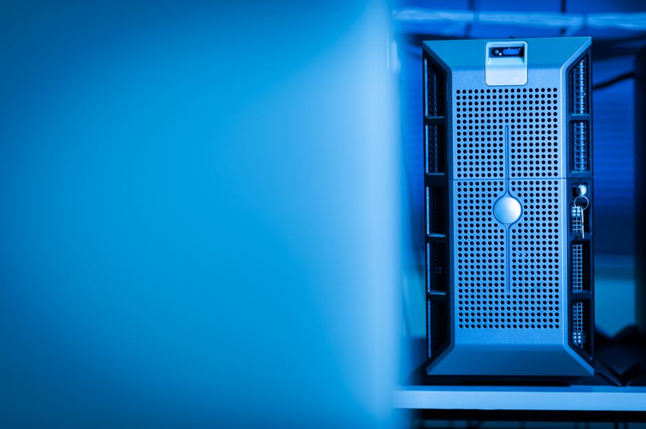 Modern data center representing cloud computing solutions