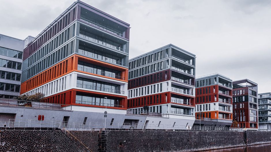 Contemporary commercial building managed by real estate professionals