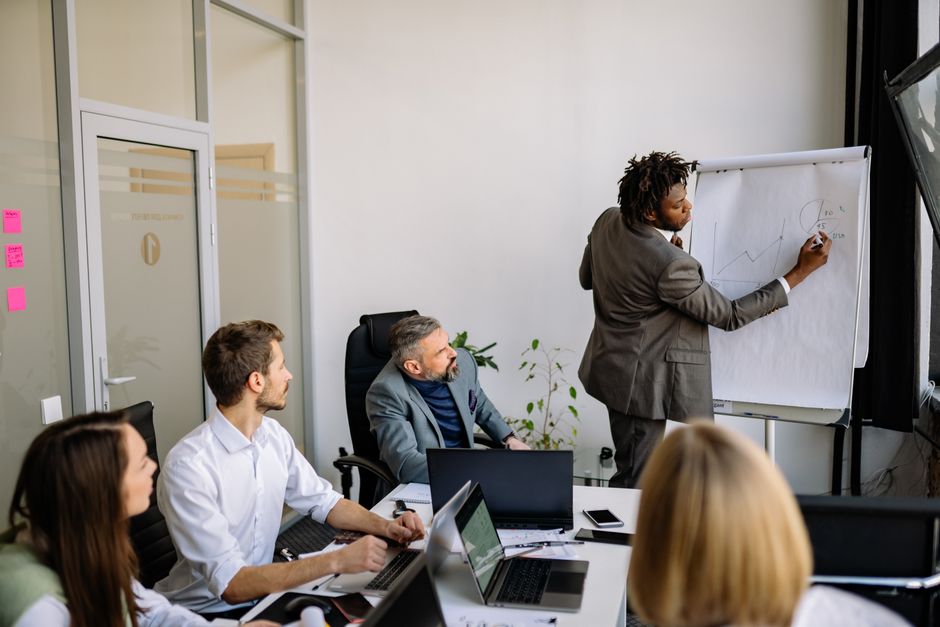 Business team in a strategic planning session